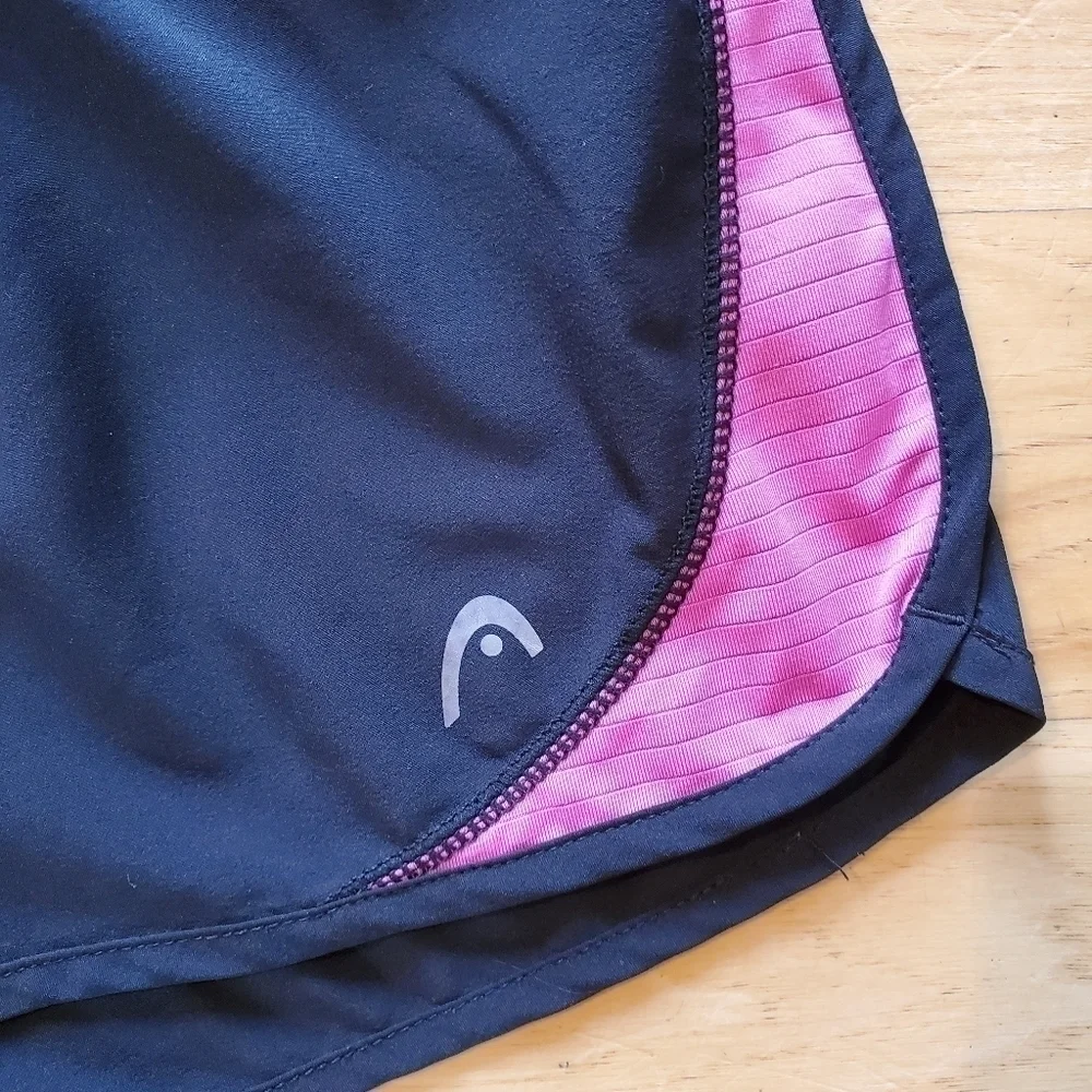 HEAD Black Pink Built-in Briefs Running Athletic Shorts Women's Size Medium